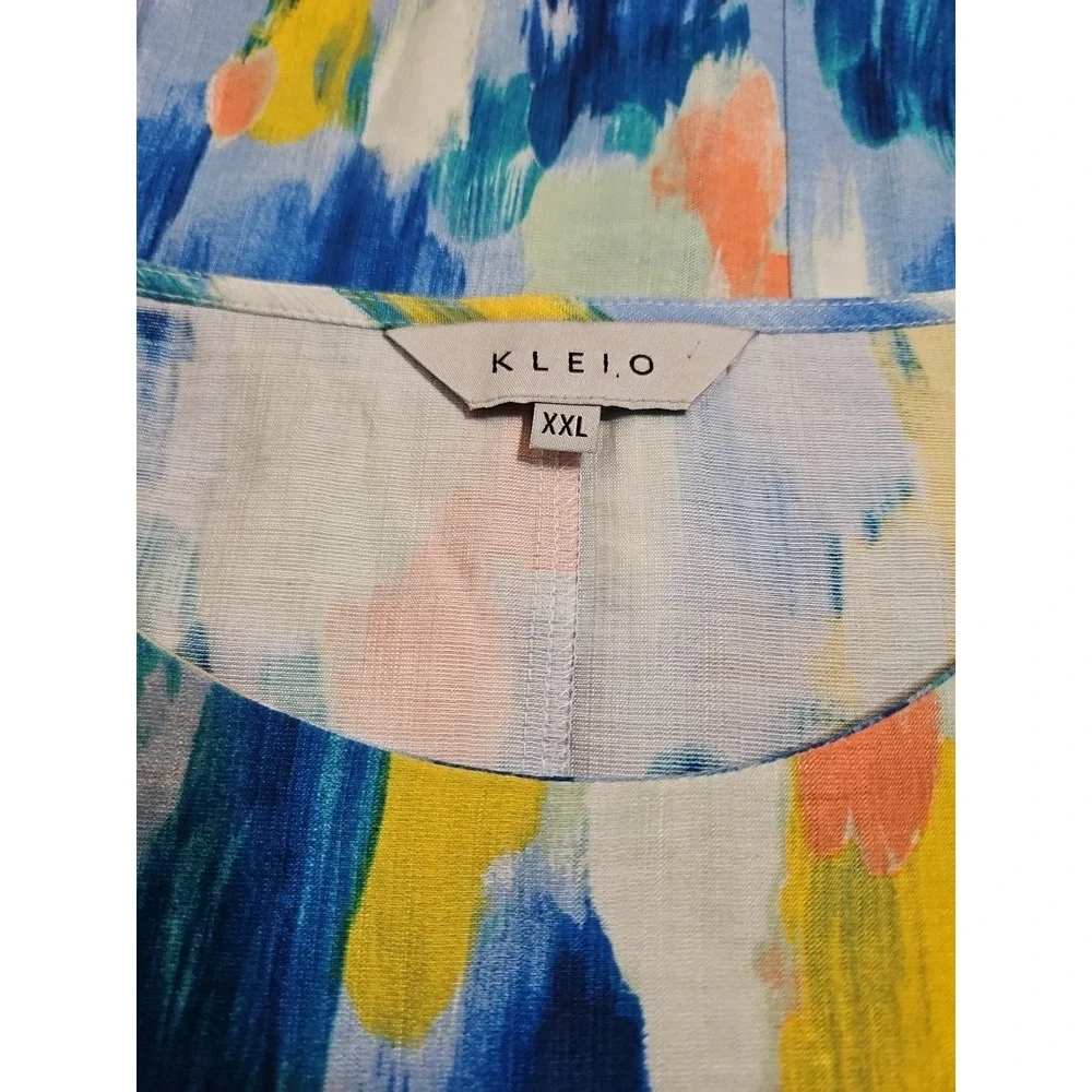 KLEIO Womens XXL Abstract Painterly‎ Print Sleeveless Midi Dress - Picture 7 of 11